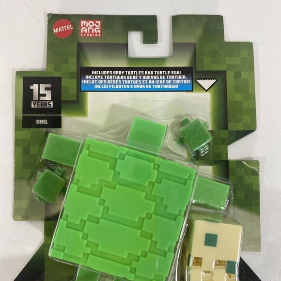 Mojang Minecraft TURTLE Figure w/ BABY TURTLES & EGG - 15th Anniversary NEW 2023 - Picture 3 of 6